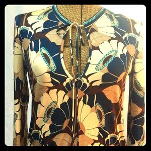 Trina Turk 100% Silk Daffodil Blouse SZ S